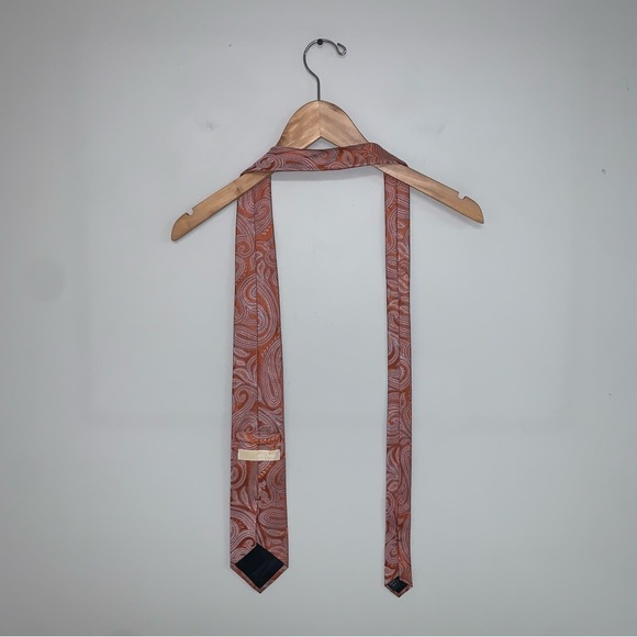 Michael‎ Kors Tie 100% Silk Paisley Orange Lilac Men's  Unisex 3” width - Picture 4 of 6